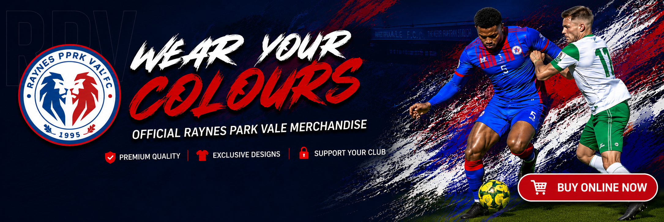 Official Raynes Park Vale merchandise banner